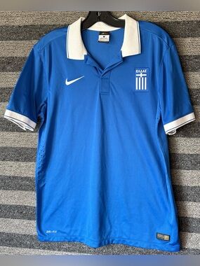 2014 Nike Greece National Team Soccer Jersey Football Kit Men’s Large EUC